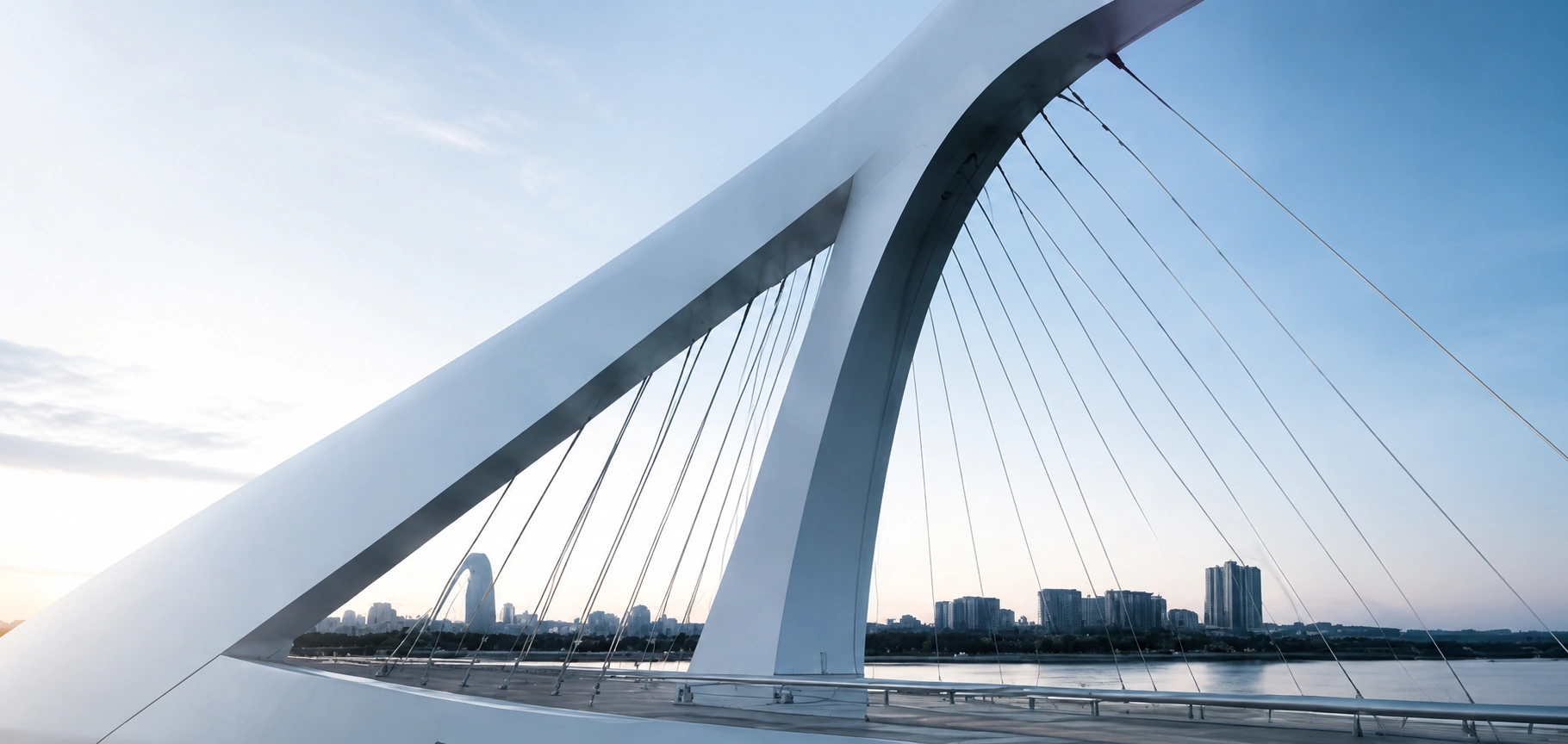 Modern bridge representing connection and execution